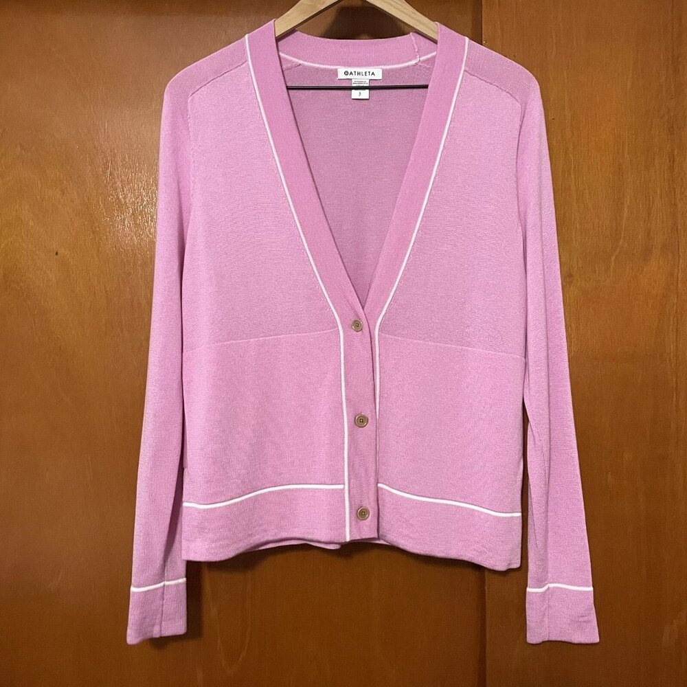 Athleta Pink Lightweight Cardigan Sweater Size Small
